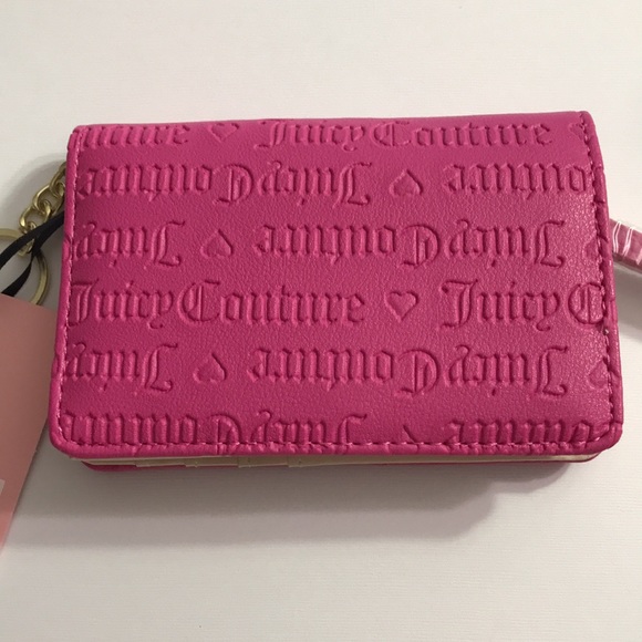 Juicy Couture Fuschia Heart and Soul Furget Me Not Flapp CC Coin Purse - Picture 10 of 11